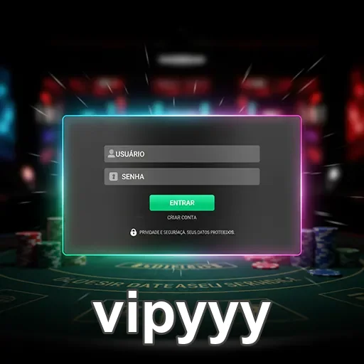 Tela de login do site vipyyy com campos de usuário e senha.