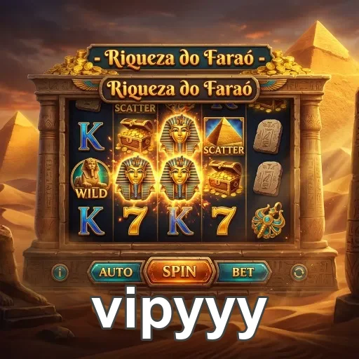 Tela do app vipyyy mostrando o jogo Riqueza do Faraó.