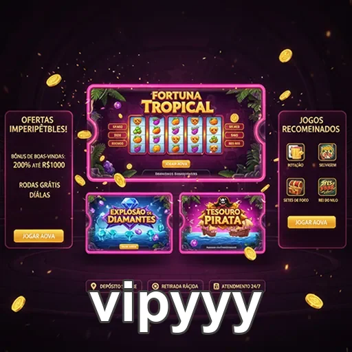 Tela de jogos VIP da vipyyy com ofertas exclusivas.