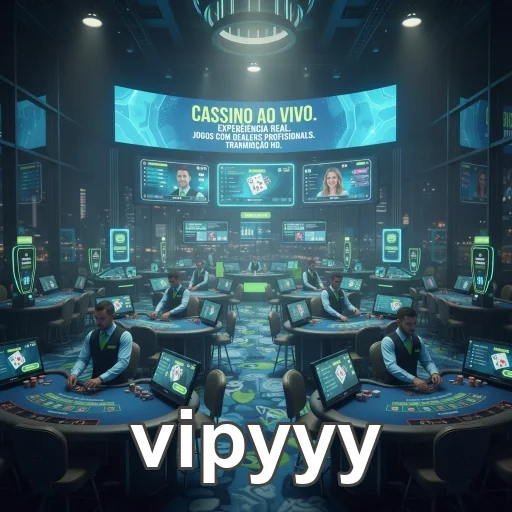 Ambiente de cassino ao vivo da plataforma vipyyy com dealers.