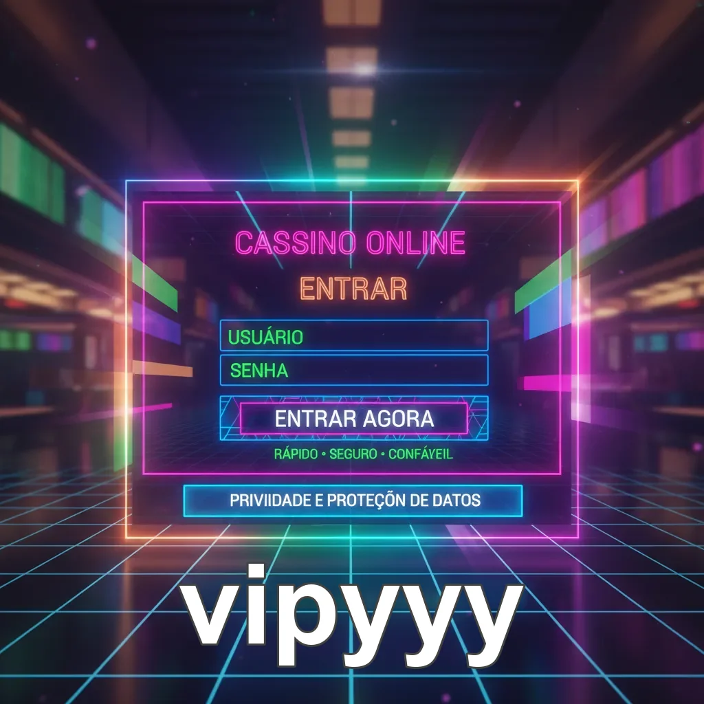 Tela de login do cassino online vipyyy com opções de acesso.