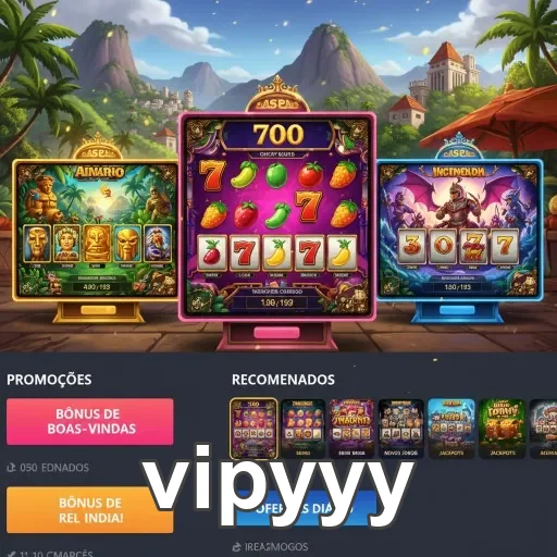 Tela do cassino online vipyyy com jogos e promoções disponíveis.
