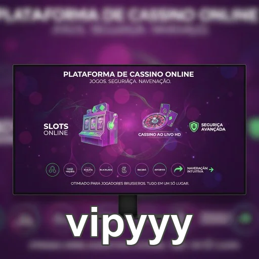Interface da vipyyy destacando slots e cassino ao vivo.