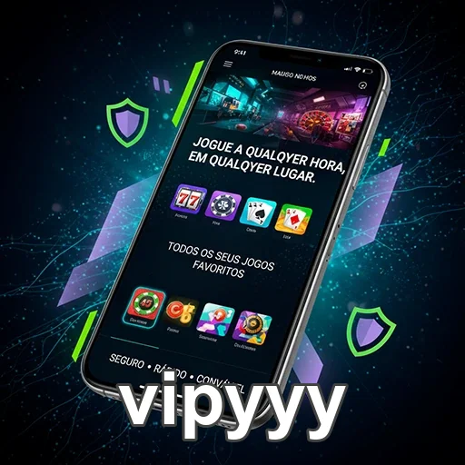 Celular mostrando jogos disponíveis no vipyyy para apostas móveis.