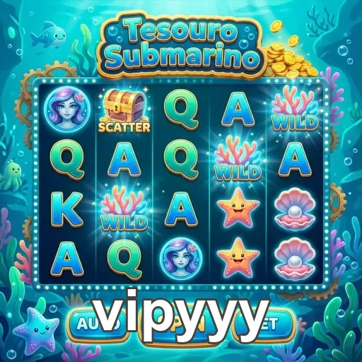 Tela do slot 'Tesouro Submarino' da vipyyy mostrando símbolos.